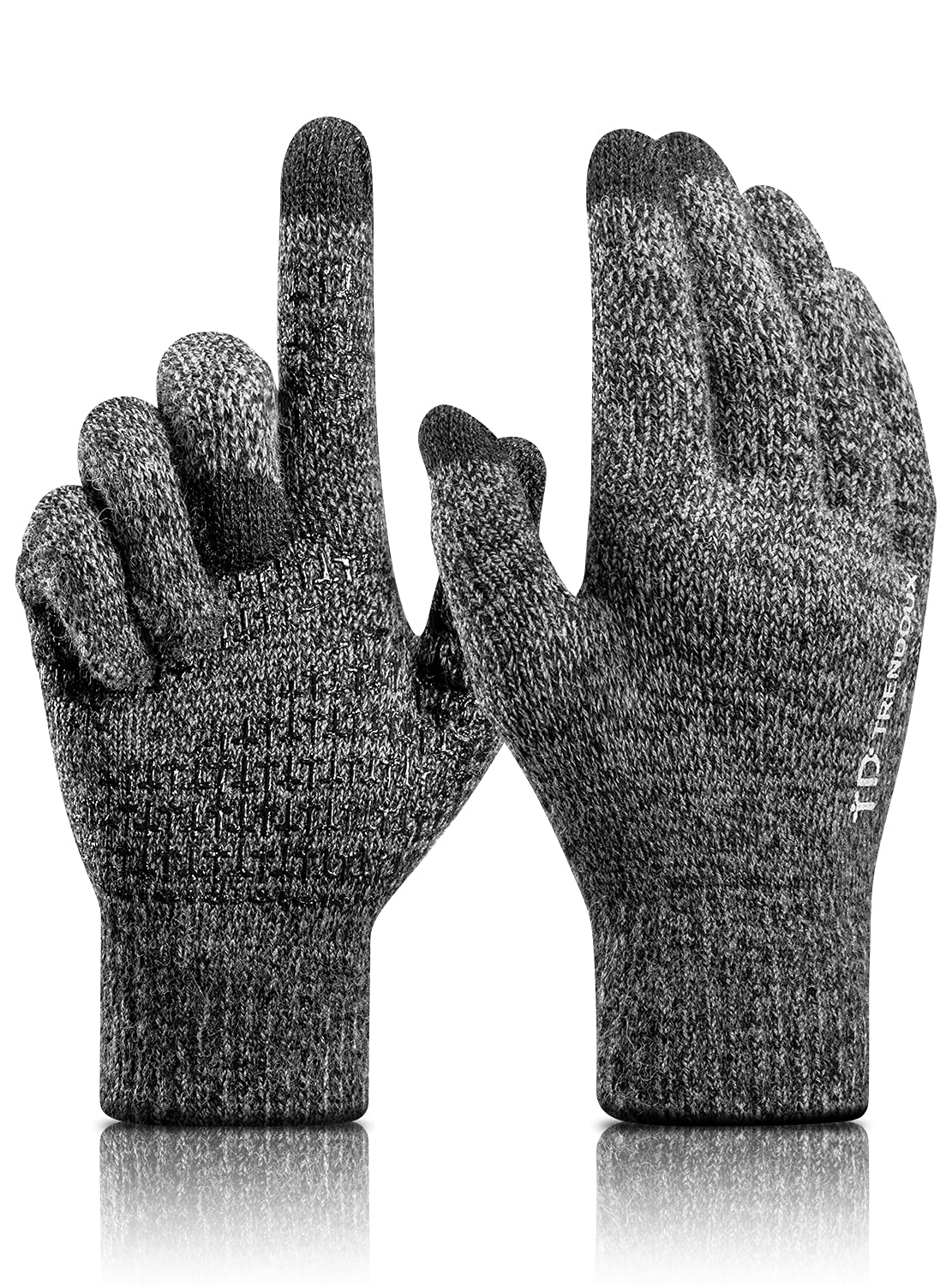 TRENDOUX Men's Women's Winter Gloves - Thermal Warming Touch Screen Skiing Wool 
