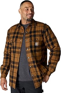 Carhartt Relaxed Fit Heavyweight Flannel Sherpa-Lined Shirt Jac Button Down Shirt (Pack of 1)