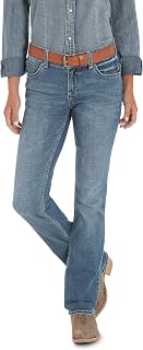Wrangler Women's Western Mid Rise Stretch Straight Leg Jean