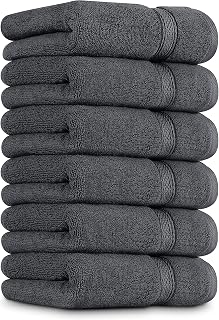 Utopia Towels 6 Pack Premium Hand Towels, 16 by 28 inches, 100% Ring Spun Cotton, Soft and Absorbent 600 GSM Towels for Bathroom, Gym, and Hotel, Grey