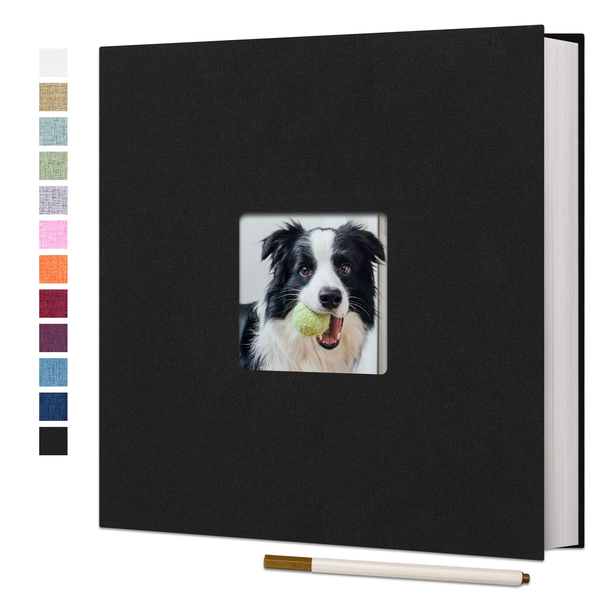 Vienrose Large Photo Album Self Adhesive for 4x6 8x10 10x12 Pictures Linen Scrap