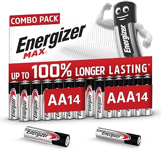 Energizer Max - AA + AAA Batteries (28 Combo Pack) Double A and Triple A | 1.5V Battery - Long Lasting Alkaline Power - 100% Recyclable Plastic Free Packaging - 10 Year Shelf Life [Amazon Exclusive]