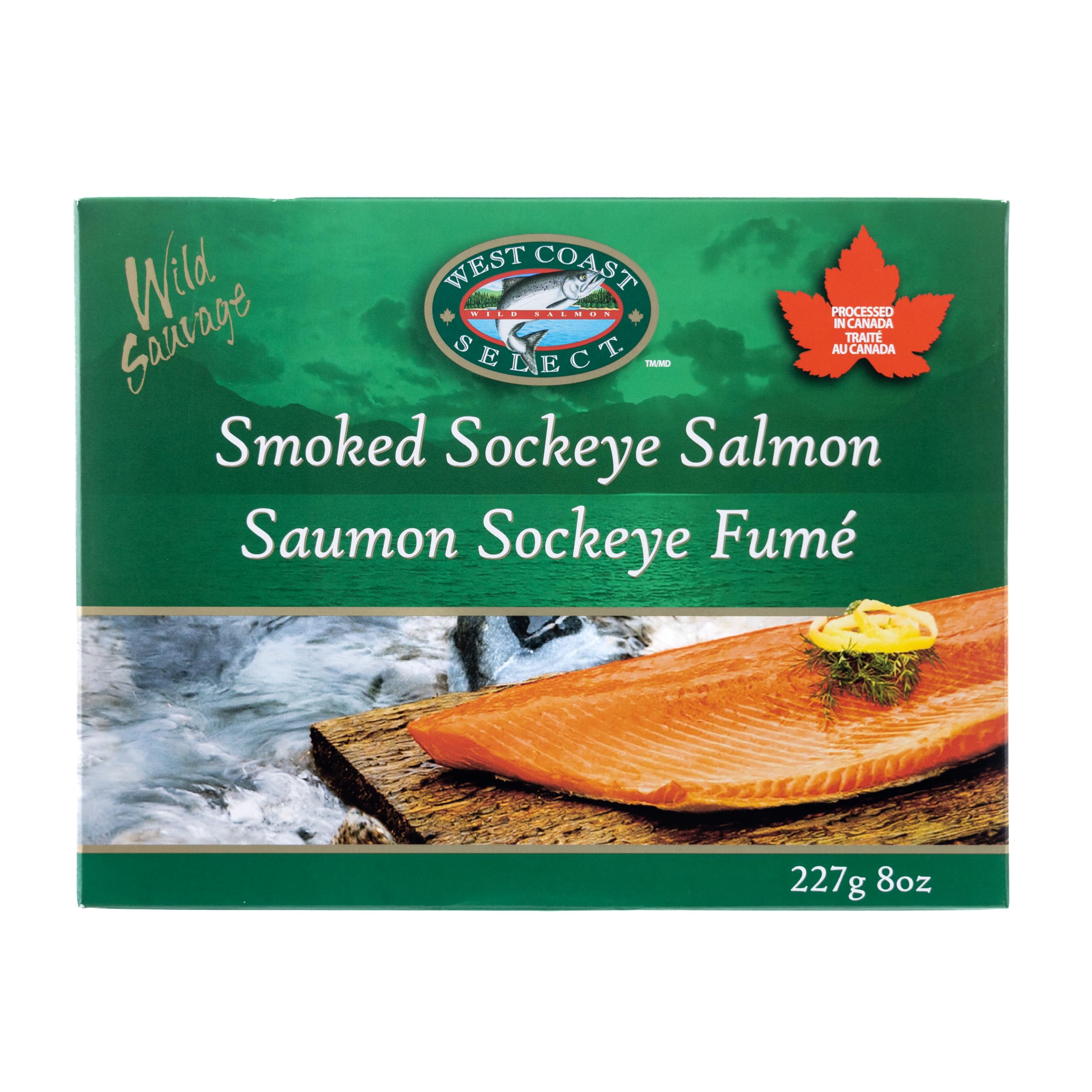 Wild Caught Sockeye Salmon Paper Gift Box | Shelf Stable Smoked Salmon | Ready t