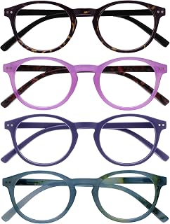 OPULIZE Zen 4 Pack Reading Glasses Dark Brown Pink Purple Turquoise Small Men Women RRR24-245Q +1.00