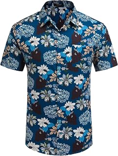 COOFANDY Hawaiian Shirt Men Summer Short Sleeve Shirts for Beach Vacation