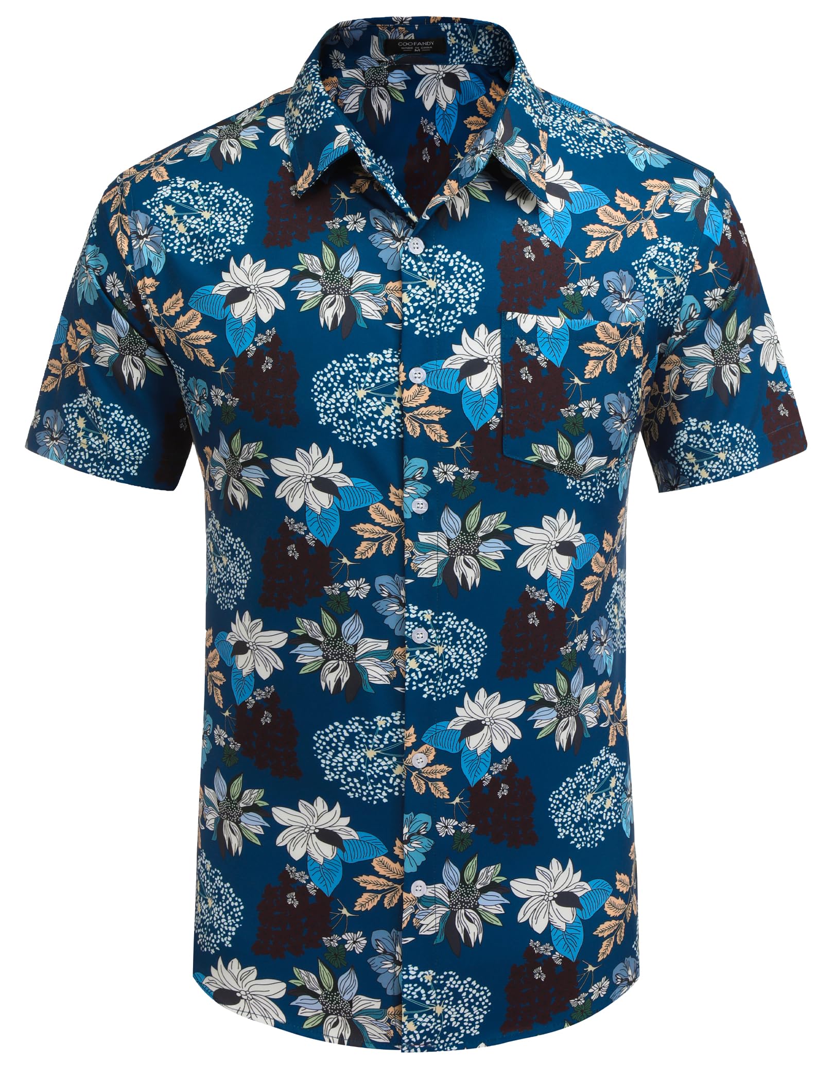COOFANDY Hawaiian Shirt Men Summer Short Sleeve Shirts for Beach Vacation