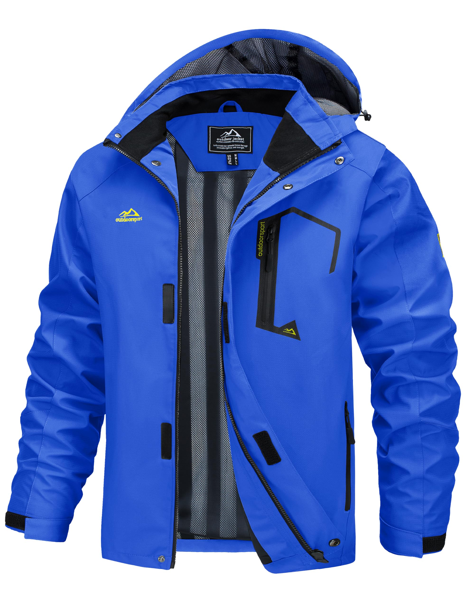 MAGCOMSEN Chaqueta cortavientos ligera para hombre, con capucha desmontable, par