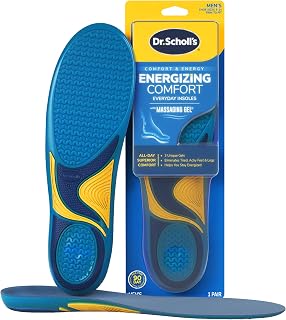 Dr. Scholl’s Energizing Comfort Men’s Everyday Insoles with Massaging Gel | Shoe inserts for men, insoles for work boots, sneakers & casual shoes, arch support inserts for walking, travel, or workdays