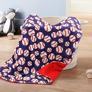 Vansolinne Baseball Blanket for Boys Super Soft Fleece Infant Blanket