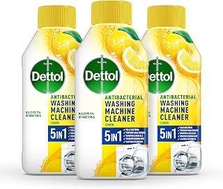Dettol, Washing Machine Cleaner, Lemon, 750ml (250ml x 3pck) Antibacterial, Removes Bacteria, Odours, Limescale and Hidden Dirt, Lasting Freshness, Kills 99.9 Percent of Bacteria