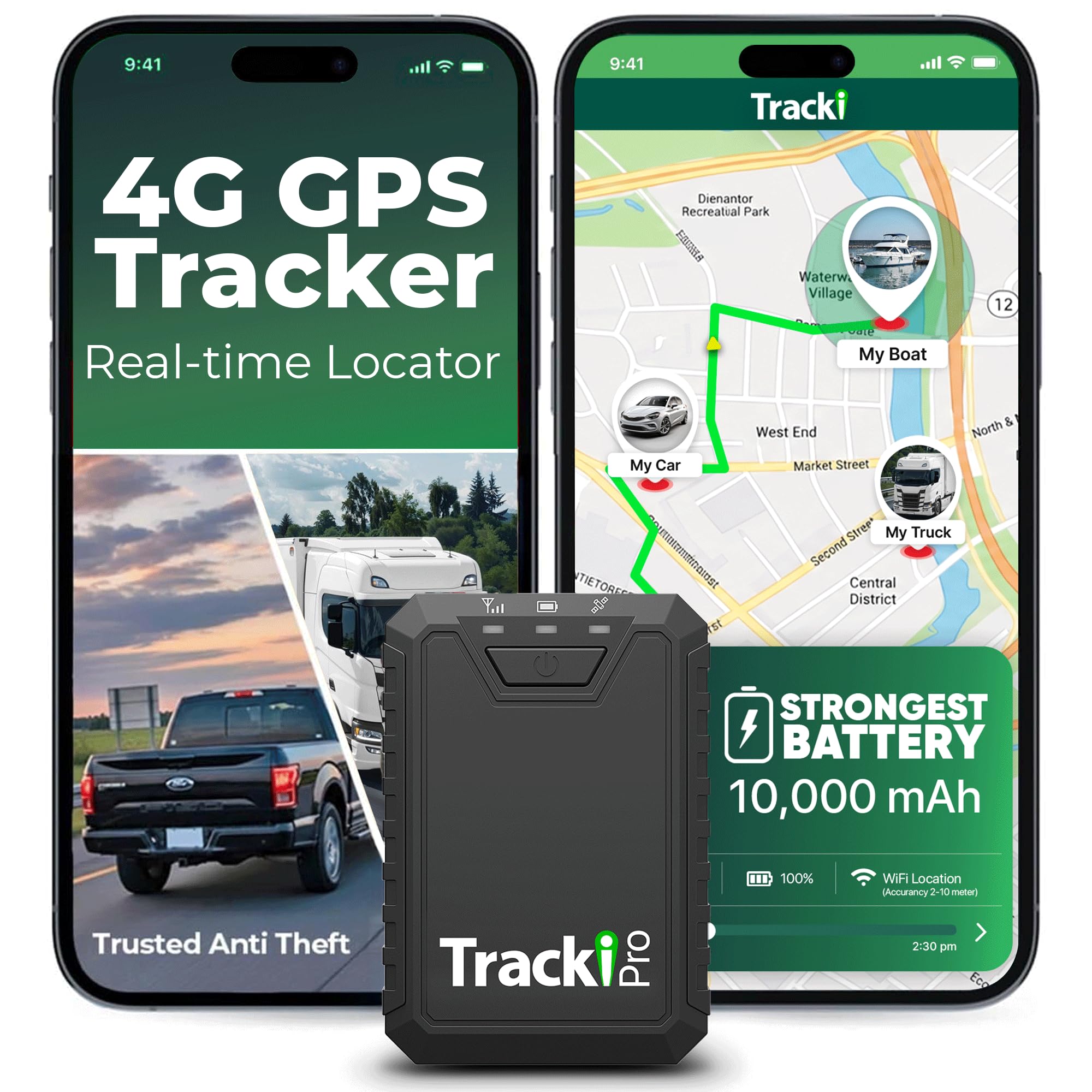 Tracki Pro GPS Tracker for Vehicles, 4G LTE, Long Battery Life | Magnetic, Asset