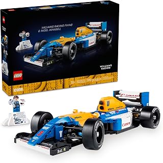 LEGO Icons Williams Racing FW14B & Nigel Mansell F1 Model Car Kit - Building Set for Adults, Ages 18+ - F1 DIY Craft for Display - Gifts for Birthdays - 10353