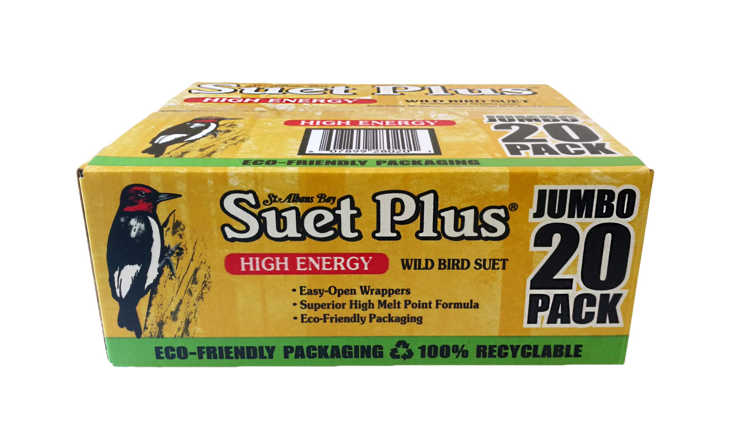 ST. ALBANS BAY SUET PLUS High Energy Suet Cakes, 20 Pack of 11 oz. Suet Cakes fo