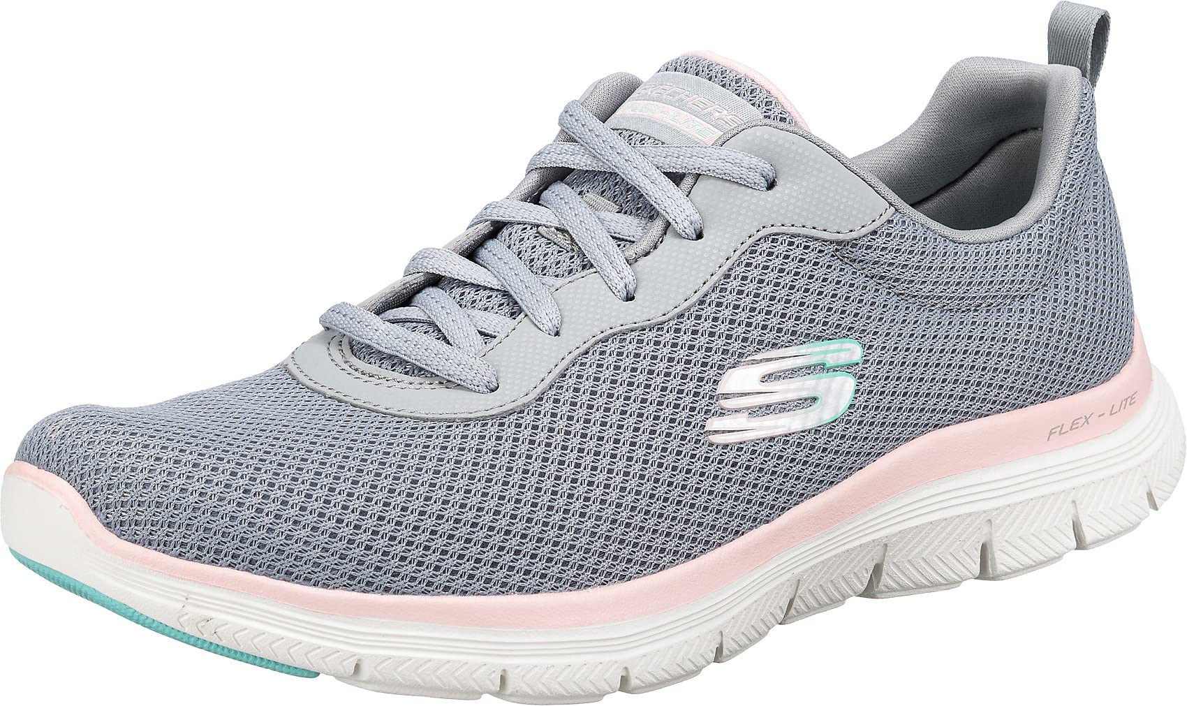 Skechers Women's Zapatillas Deportivas Mujer Mesh Lace-Up W Blanco Low Top