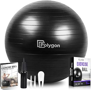 Polygon Exercise Ball, Anti-Burst Stability Yoga Ball | Anti-Slip, 880Lbs Load Capacity, Core & Balance Training, Pregnancy Fitness & Birthing Labor Prep, Physical Therapy & Pilates