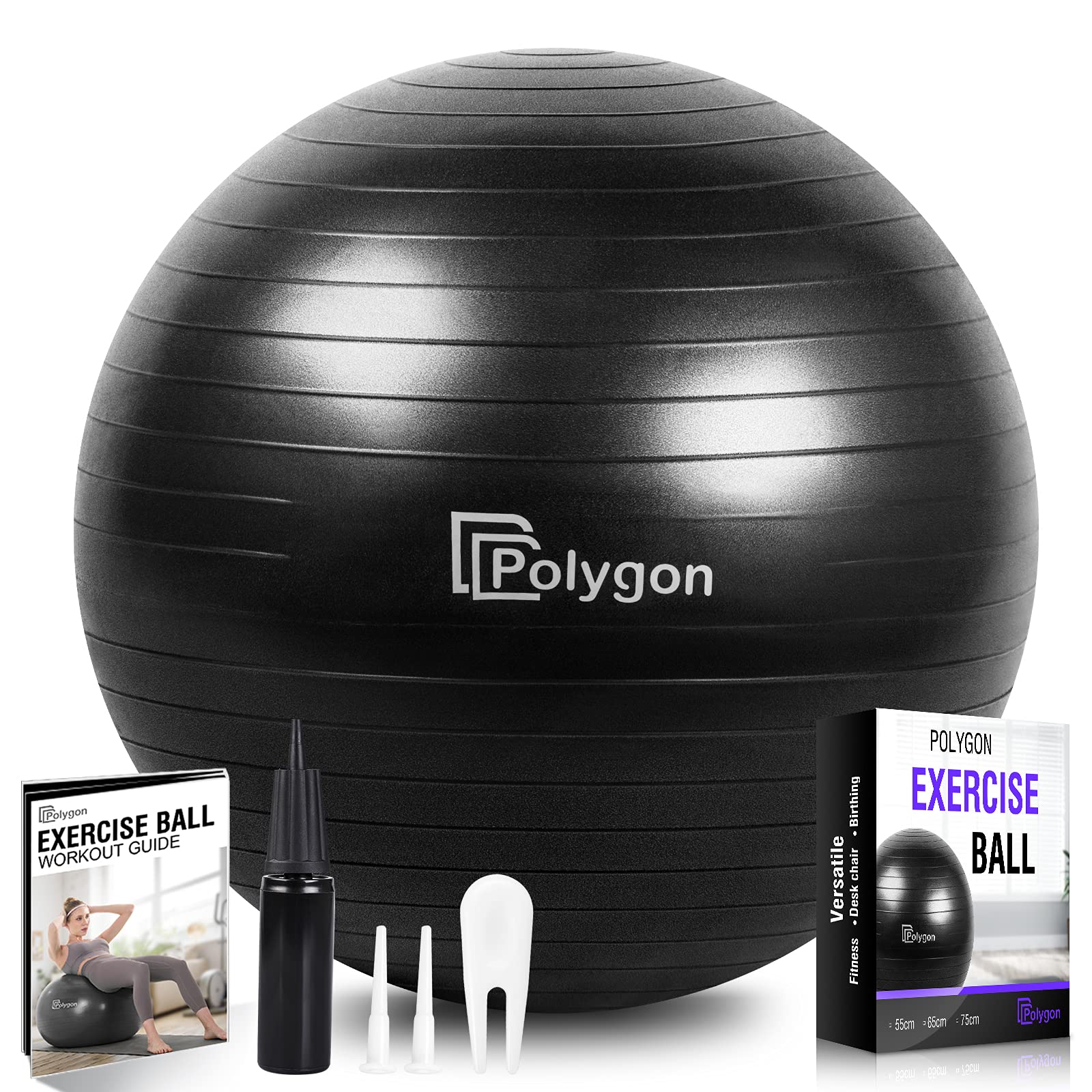 Polygon Exercise Ball, Anti-Burst Stability Yoga Ball | Anti-Slip, 880Lbs Load C