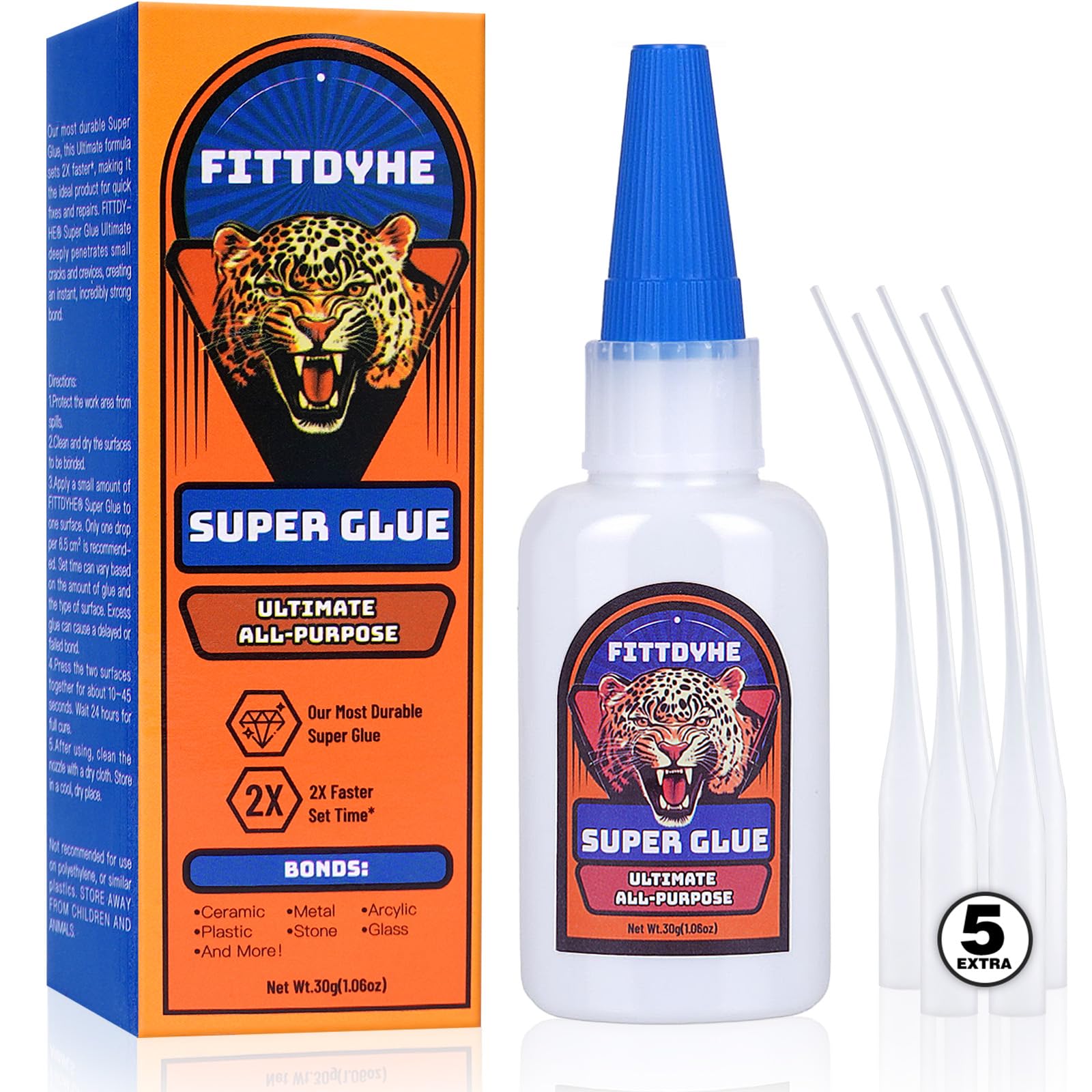 Super Glue Clear 30 g(1.06 oz.), Strong Fast Drying Waterproof Liquid Adhesive f