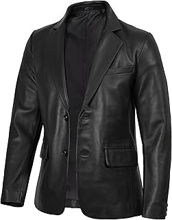 Decrum Real Lambskin Leather Blazer Men - Casual Mens Leather Blazer Jacket