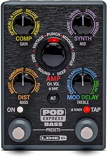 Line 6 POD Express Bass Guitar Pedal Multi Effects and Amp Modeling Processor, Looper, USB-C Interface, Software Editor (2025 Model)