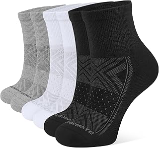 CLOSEMATE Women's Sports Socks 6 Pairs Ankle Sports Padded Cotton Comfortable Breathable Running Socks
