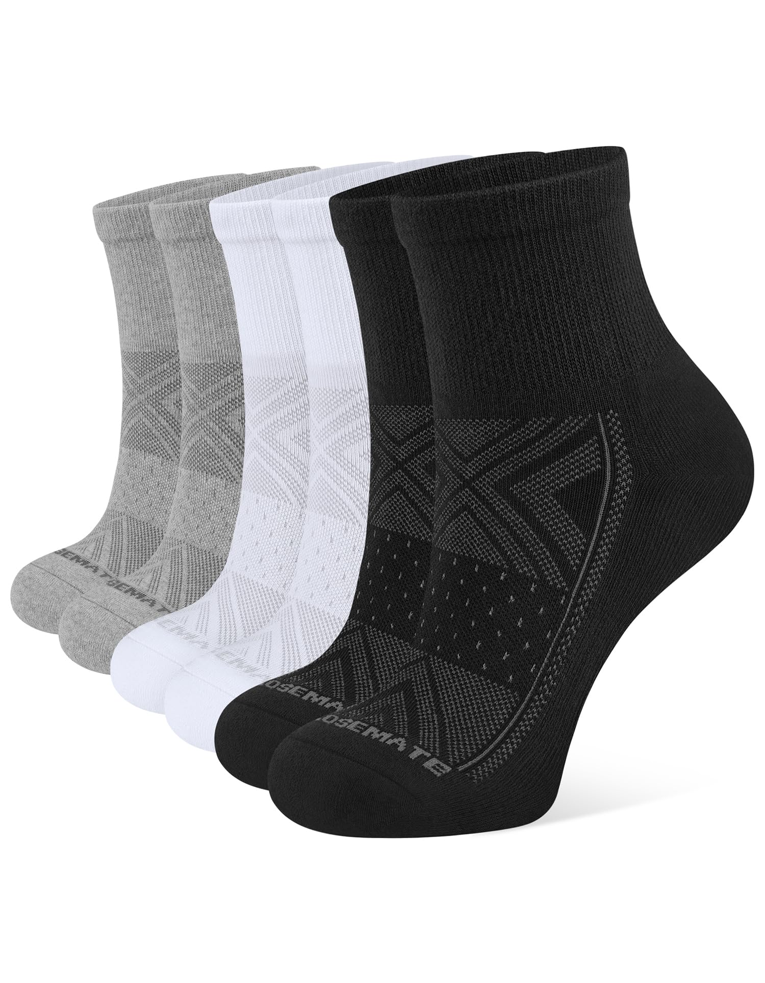 CLOSEMATE Women's Sports Socks 6 Pairs Ankle Sports Padded Cotton Comfortable Br