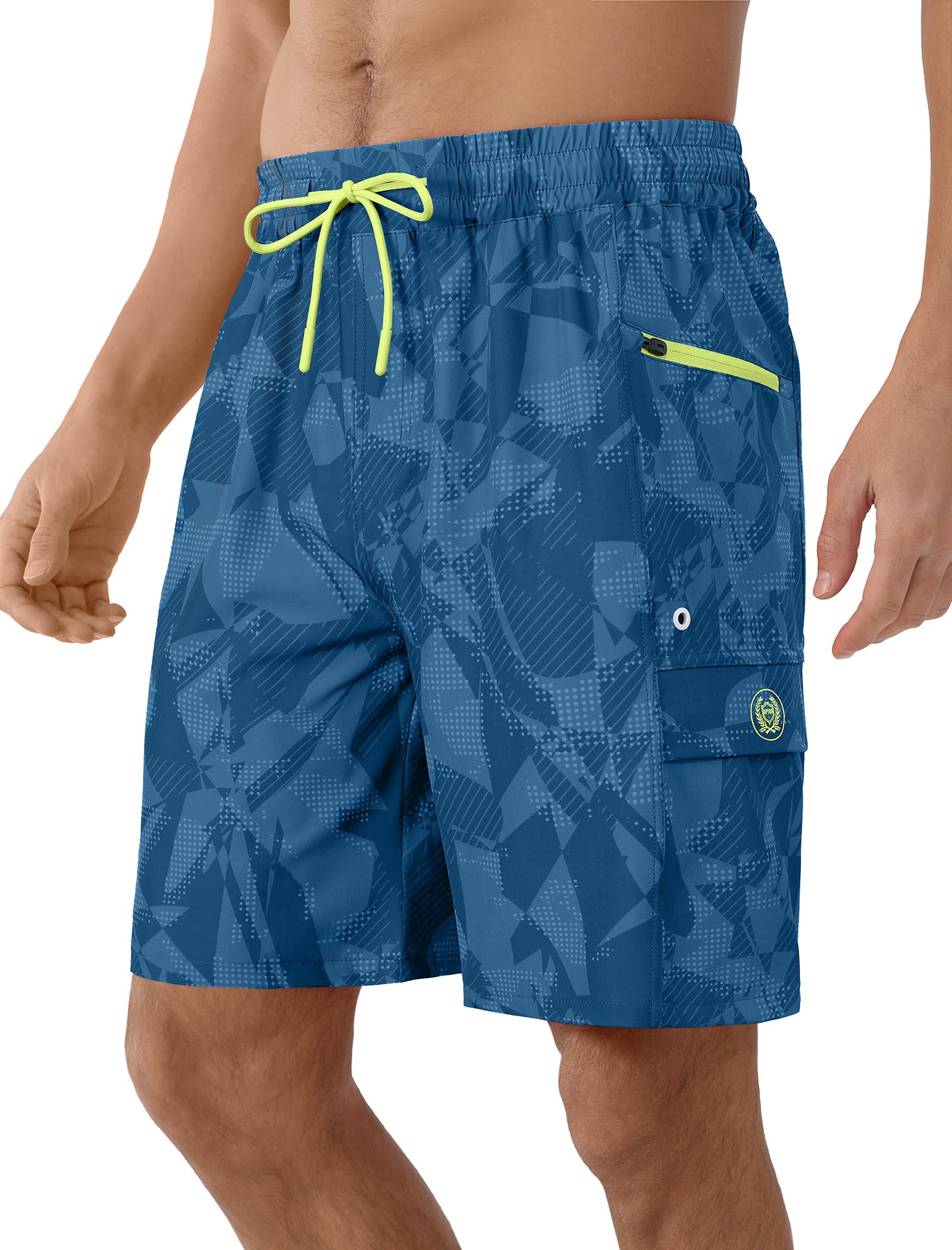 APTRO Costume da bagno da uomo, 22,9 cm, ad asciugatura rapida, con 4 tasche, te