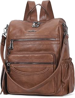 Angel Kiss Women's Backpacks & Purse - PU Leather Zipper Casual Backpacks & Shoulder Bags