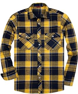 Alimens & Gentle Men's Solid Flannel Shirt Button Down Shirt (Pack of 1)