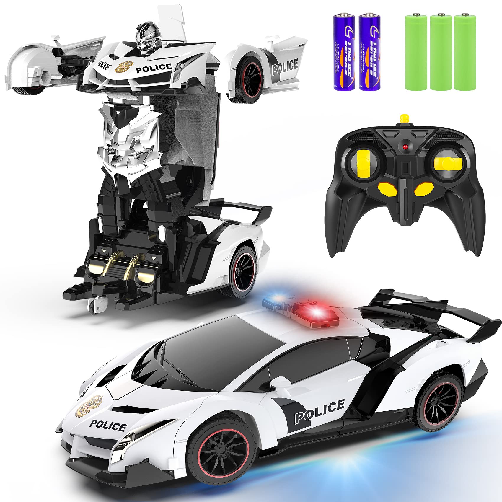 FDJ Remote Control Car - Transform Toys Car Robot, One Button Deformation to Rob