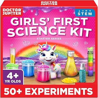 Doctor Jupiter Girls' First Science Experiments Kit for Kids Ages 4+ | Birthday Gift Ideas for Girls 4, 5, 6, 7, 8 Year Olds, Science Kits for Kids Ages 5-7, STEM Educational Toys