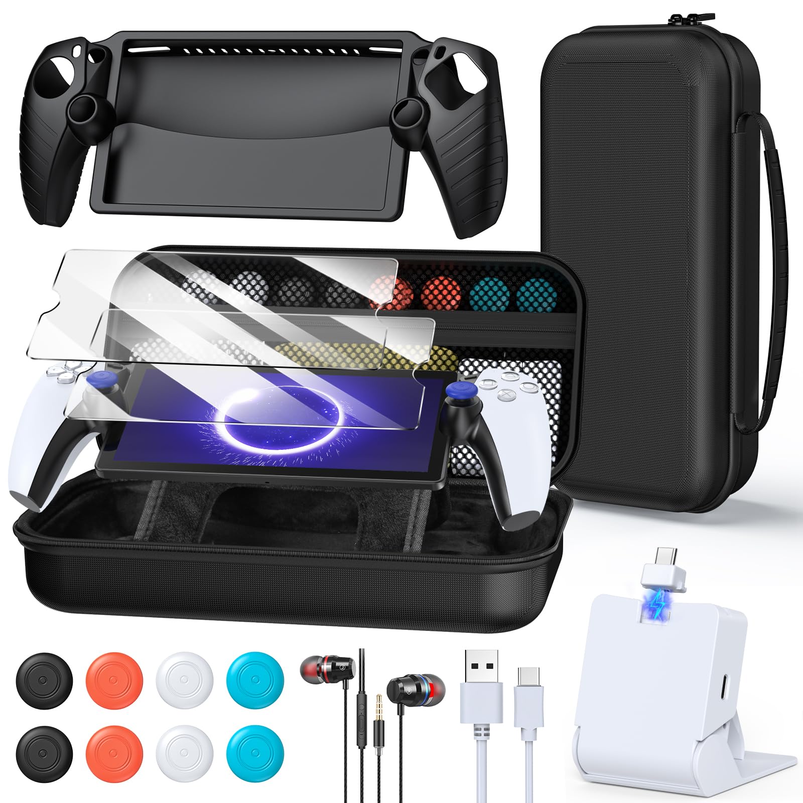 FYOUNG Accessories Kit for PlayStation Portal, Carrying Case Bundle and Magnetic