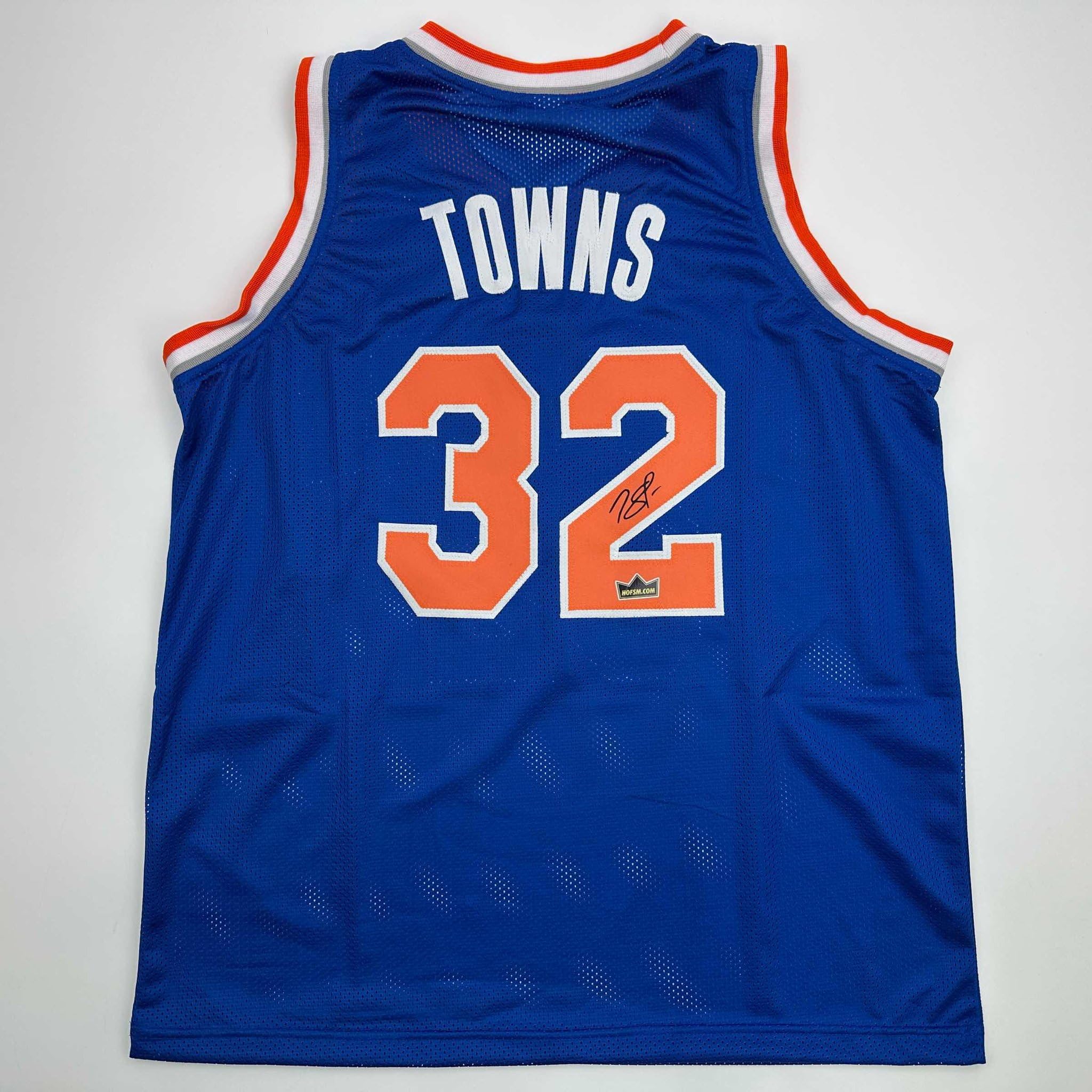 Facsimile Autographed Karl-Anthony Towns New York Blue Reprint Laser Auto Basket