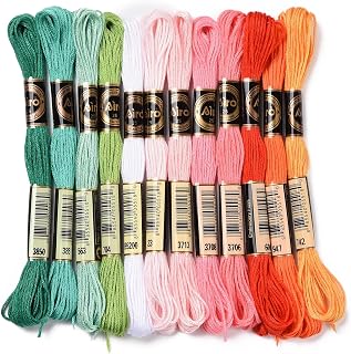 12 Skeins 12 Colors 6 Ply Polyester Embroidery Thread Cross Stitch Thread for Jewelry Bracelet Sewing Crafts 0.5mm Summer Color Series