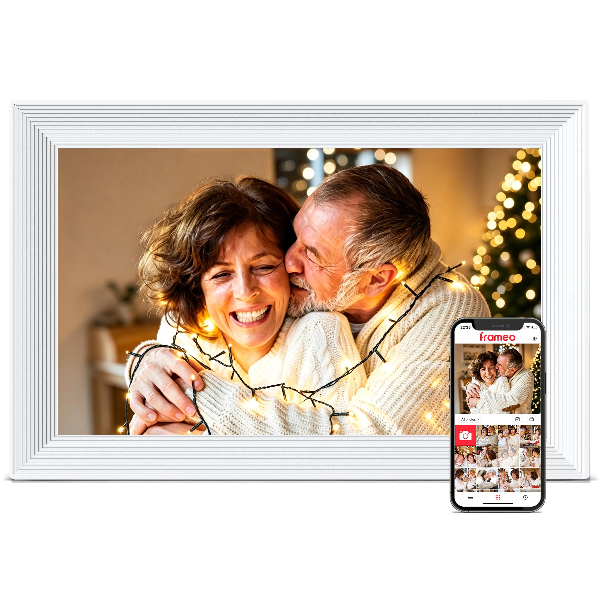 Frameo 10.1" Digital Picture Frame WiFi, Smart Electronic Photo Frame, 32GB | 12