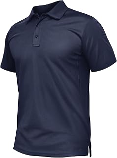 TACVASEN Men's Breathable Golf Polo Shirt Quick Dry Short Sleeve Casual Work Polo T-Shirt