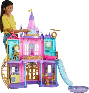 Mattel Disney Princess Ultimate Castle, 4 Ft Tall w/ Lights & Sounds | Includes 3 Levels, 10 Play Areas, 25+ Furniture & Accessories and Light-Up "Fireworks," Inspired by Disney Movies​​​