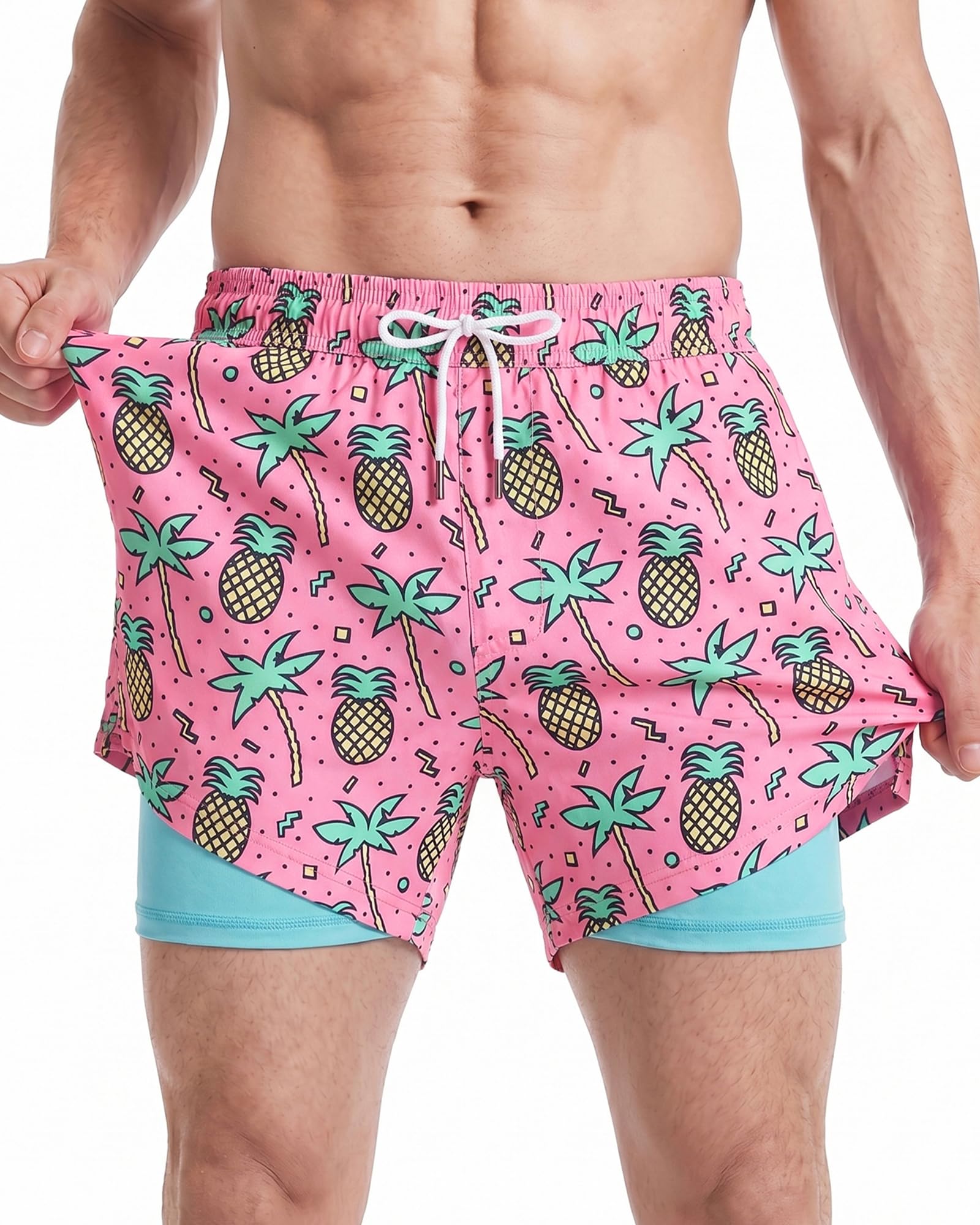 maamgic Men's Swimming Costume 2-in-1 Compression Quick Drying Shorts