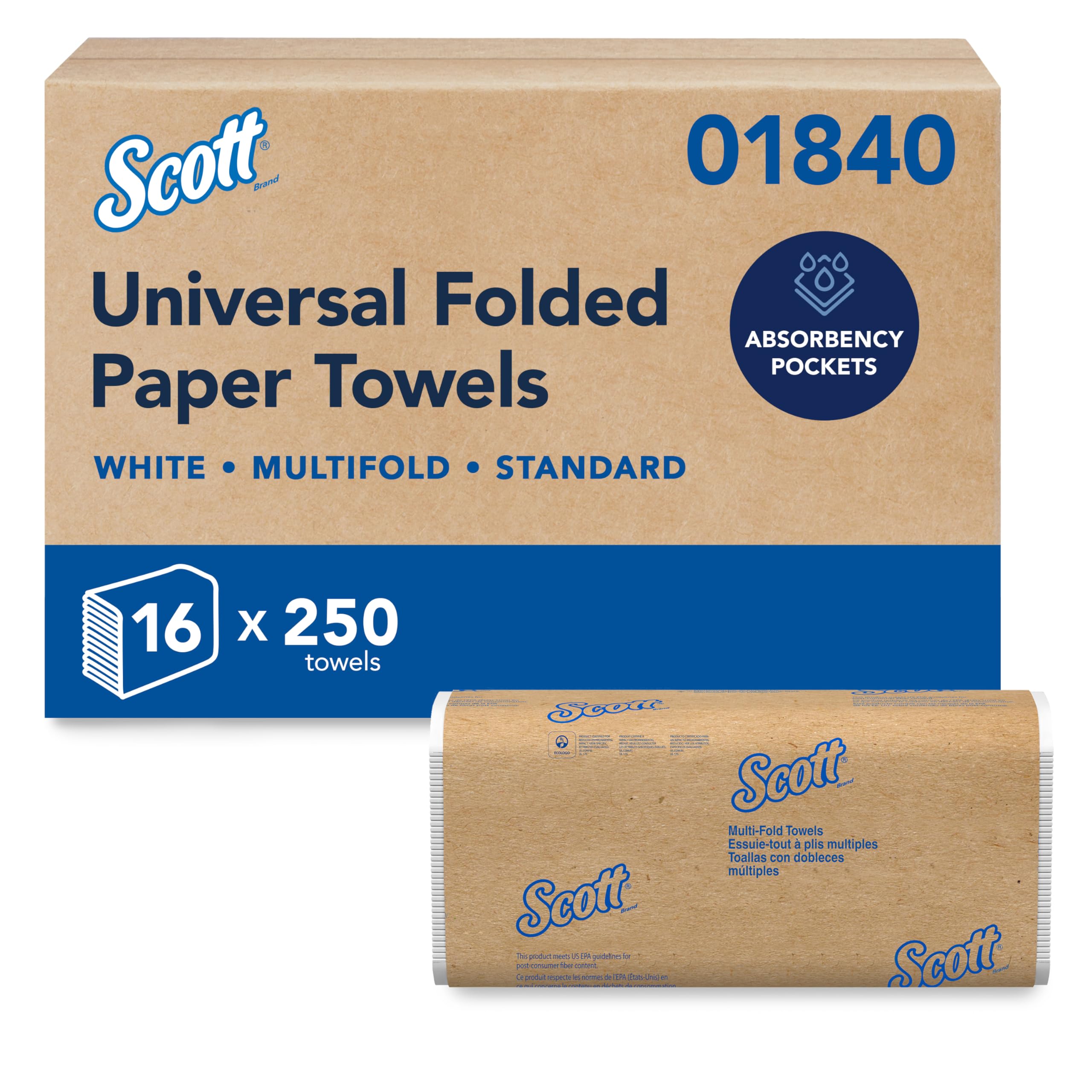 Scott Professional Multifold Paper Towels, Bulk, 16 x 250 Sheets (01840) | Unive