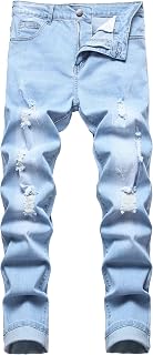Men's Ripped Jeans Slim Fit Stretch Jeans Distressed Fashion Comfort Pants