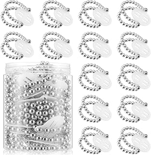Hicarer 16 Corsage Wristlet Bracelet Prom Elastic Pearl Bands, Silver