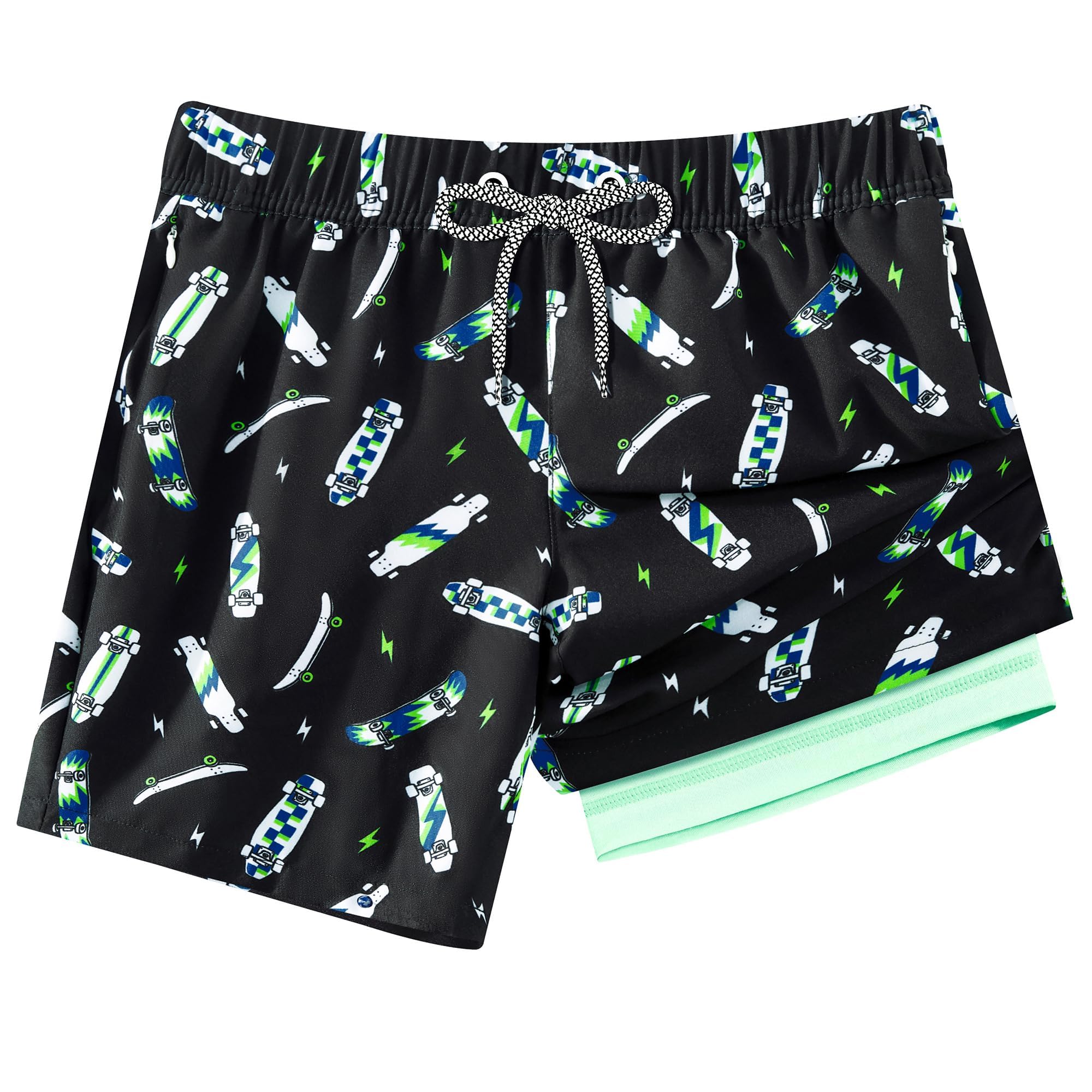 APTRO Pantaloncini da bagno per ragazzi 2 in 1 con fodera a compressione, pantal