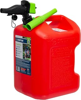 Scepter 5 Gal Gas Can, Spill Proof SmartControl Spout, Spout Extender, Red | Gasoline Only, EPA/CARB Compliant Fuel Container with Rear Handle, 15-1/4" H x 10" W x 12" D, Model FSCG552