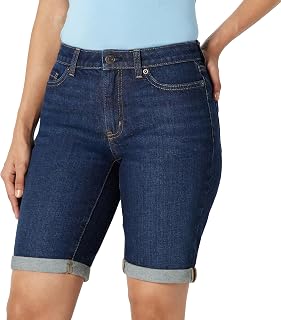 Amazon Essentials Women's Mid Rise Bermuda Shorts Mid Rise Stretch 9 Inches