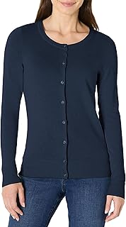 Amazon Essentials Women's Lightweight Crewneck Cardigan Sweater
