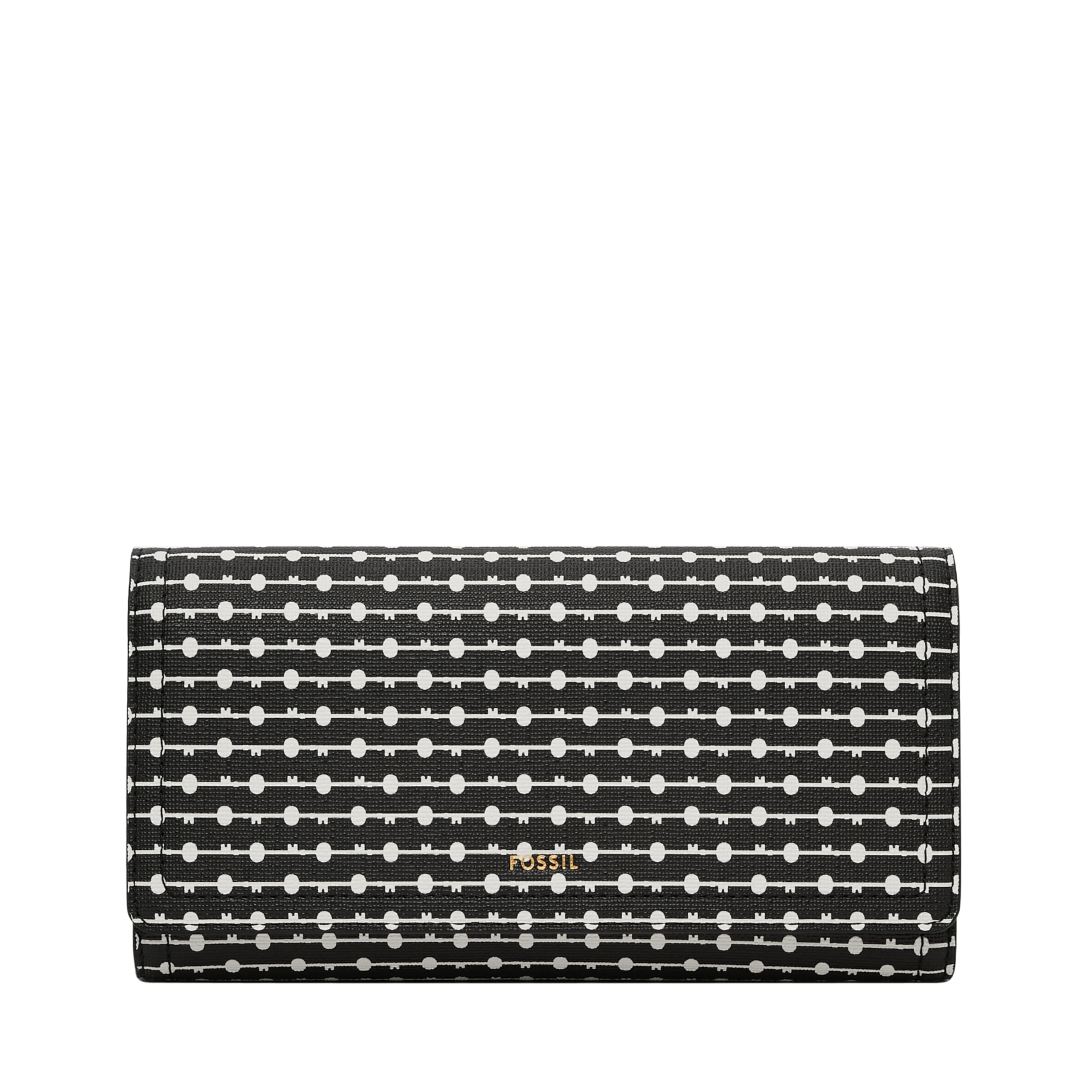 Fossil Women's Logan Leather RFID-Blocking Flap Clutch Wallet