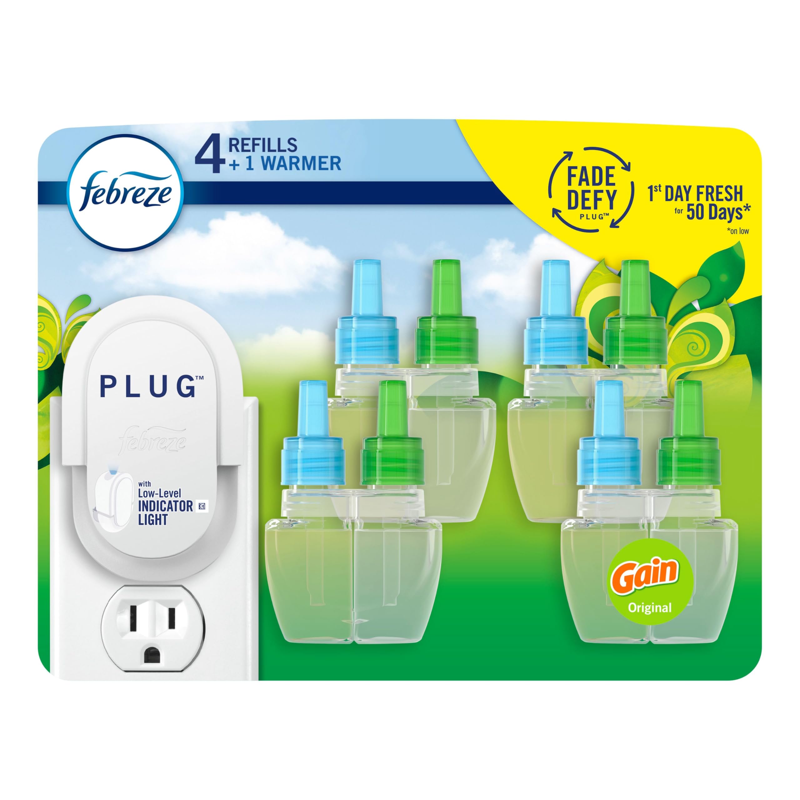 Febreze Plug In Air Freshener, Odor-Fighting Scented Oil Starter Kit for Home, B