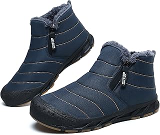 ziitop Snow Boots Mens Waterproof Winter Boots Fur Lined Warm Ankle Boots