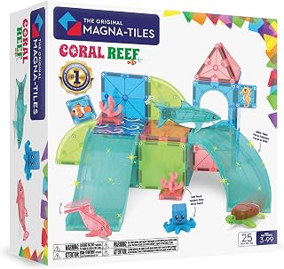 MAGNA-TILES Coral Reef 25-Piece Magnetic Construction Set, The Original Magnetic Building Brand