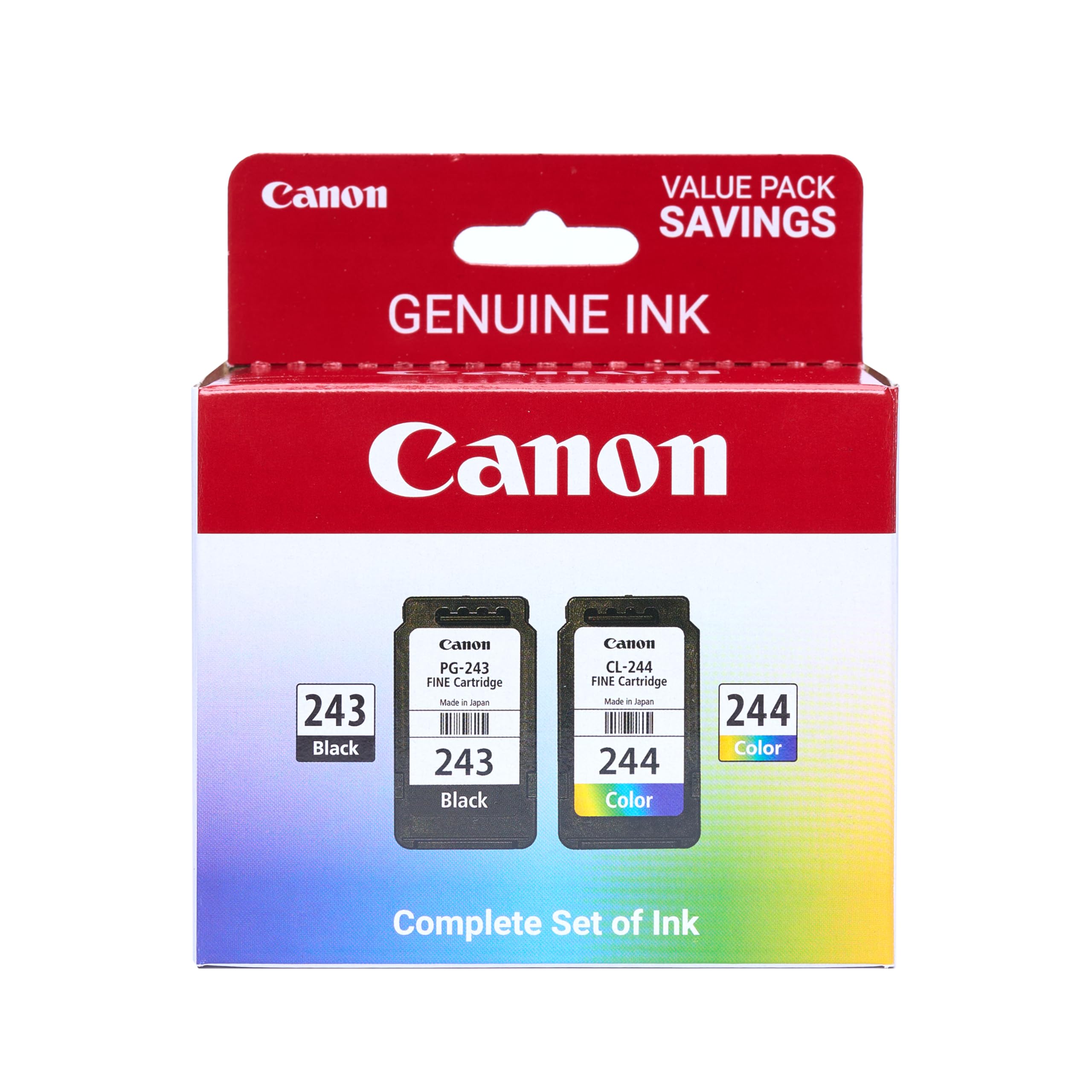 Canon PG-243 / CL-244 Genuine Ink Value Pack (2 Cartridges), Compatible with iP2