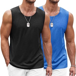 COOFANDY Men's Tank Top Sleeveless Shirt Lightweight Fitness Muscle Shirt Quick-Drying Gym Underarm Shirt Sleeveless Functional Shirt for Men